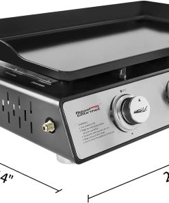 Royal Gourmet PD1301S Portable 24-Inch 3-Burner Table Top Gas Grill Griddle with Cover, 25,500 BTUs, Outdoor Cooking Camping or Tailgating, Black - 2
