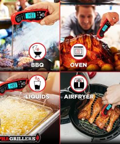 Alpha Grillers Instant Read Meat Thermometer for Grill and Cooking. Best Waterproof Ultra Fast Thermometer with Backlight & Calibration - 4