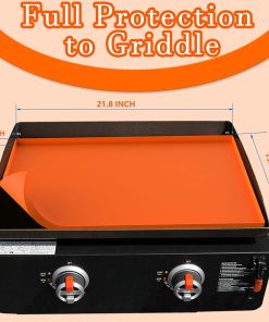 BANGIE Griddle Cover - Heavy Duty Silicone Griddle Mat for Blackstone 22 Griddle - Keep Surface Clean - High-Wall Design (Orange) - 2