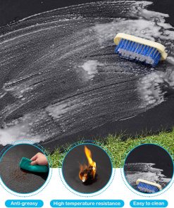 Cvtayn Under Grill Mat 48 ×30 Inch for Outdoor Charcoal, Flat Top, Smokers, Gas Grills.Oil-Proof and Water-Proof BBQ Fireproof Mat Protects Deck Grass - 4