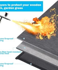 Cvtayn Under Grill Mat 48 ×30 Inch for Outdoor Charcoal, Flat Top, Smokers, Gas Grills.Oil-Proof and Water-Proof BBQ Fireproof Mat Protects Deck Grass - 5