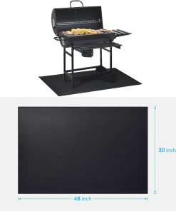 Cvtayn Under Grill Mat 48 ×30 Inch for Outdoor Charcoal, Flat Top, Smokers, Gas Grills.Oil-Proof and Water-Proof BBQ Fireproof Mat Protects Deck Grass - 6