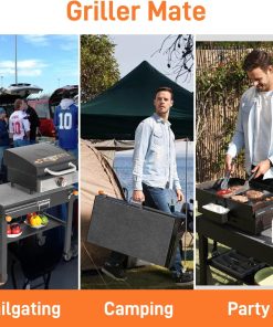 Portable Outdoor Grill Table, Folding Grill Cart Solid and Sturdy, Blackstone Griddle Stand Large Space, Blackstone Table with Paper Towel Holder - 3