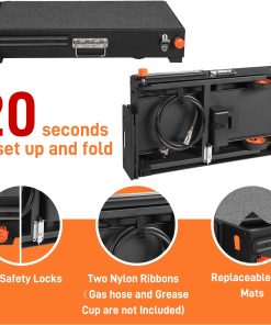 Portable Outdoor Grill Table, Folding Grill Cart Solid and Sturdy, Blackstone Griddle Stand Large Space, Blackstone Table with Paper Towel Holder - 4