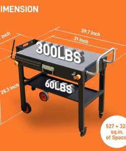 Portable Outdoor Grill Table, Folding Grill Cart Solid and Sturdy, Blackstone Griddle Stand Large Space, Blackstone Table with Paper Towel Holder - 6