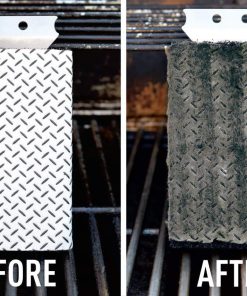 Q-Swiper BBQ Grill Cleaner Set - 1 Grill Brush with Scraper and 80 BBQ Grill Cleaning Wipes - No Bristles & Wire Free - Safe Way to Remove Grease - 7