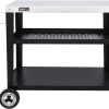 Royal Gourmet PC3404S Rolling Dining Table with Trash Bag Holder, Outdoor Garden Patio BBQ Kitchen Food Prep Cart - 1