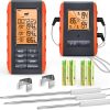 Wireless Meat Thermometer for Grilling Smoking - Kitchen Food Cooking Candy Thermometer with 3 Probes - Monitor Ambient Temperature Inside The Grill Smoker BBQ Oven Thermometer - 1