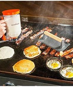 Blackstone 1543 Griddle Breakfast Kit 4 Piece Set Include Batter Dispenser, Bacon Press, Two Egg-Pancake Rings with Handle-Best Indoor-Outdoor Cooking Accessory, Multiple - 4