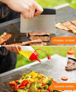 HOMENOTE Griddle Accessories Kit, Exclusive Griddle Tools Spatulas Set for Blackstone - 8 Pcs Commercial Grade Flat Top Grill Accessories - 4