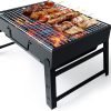 BBQ Barbecue Grill, Portable Foldable Charcoal Grill for Outdoor, Stainless Steel BBQ Tabletop Smoker for Picnic, Garden, Terrace, Camping, Travel, Hiking - 1