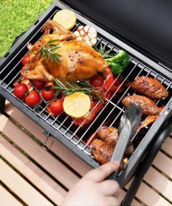 Portable Charcoal Grill, Tabletop Outdoor Barbecue Smoker, Small BBQ Grill for Outdoor Cooking Backyard Camping Picnics Beach by DNKMOR GREEN - 3