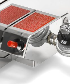 Camco Kuuma Stow N’Go 216 Elite Propane Grill - Features Built-In Thermometer & Push-Button Igniter - Includes Fold Away Legs & Removable Warming Rack - 4