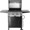 Grill Boss Outdoor BBQ Propane Gas Grill for Barbecue Cooking with Side Burner, Lid, Wheels, Shelves and Bottle Opener, 3 Burner - 1