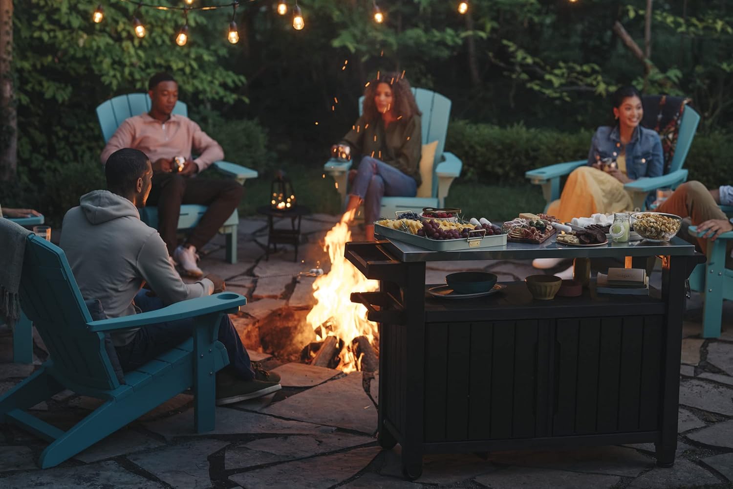 Keter Unity XL Portable Outdoor Table with Stainless Steel Top for Kitchen Prep and Outdoor Storage Cabinet for Grilling Accessories, Dark Grey - 8