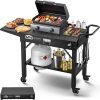 Leteuke Grill Cart for Blackstone Griddle, Portable Outdoor Grill Table, Foldable Cart Table with Wheels for Ninja Grill, Grill Cart Fit 17 Inch Or 22 Inch Griddle - 1