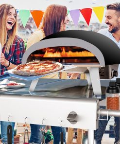 Pizza Oven Table Grill Cart for Ooni Koda-Karu-Fyra 16& 12 with Pizza Topping Station Movable Food and Prep Workcart Outdoor Grill Table Stand for Ninja Woodfire - 2