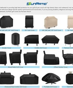 SunPatio 2 Burner Gas Grill Cover 32 inch, Heavy Duty Waterproof Small BBQ Grilling Cover, Compatible for Weber Char-Broil Nexgrill and More Grills with Collapsed Side Tables - 8