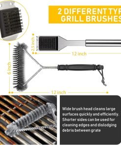 34Pcs Grill Accessories Grilling Gifts for Men, 16 Inches Heavy Duty BBQ Accessories, Stainless Steel Grill Tools with Thermometer, Grill Mats for Backyard, BBQ Set for Men Women - 7