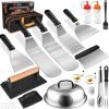 Griddle Accessories Kit, 24Pcs Grilling Accessories Set for Blackstone and Camp Chef, Flat Top Griddle Accessories Set with Scraper, Enlarged Spatulas, Basting Cover for BBQ - 1