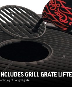 Char-Griller® AKORN® Jr. Portable Kamado Charcoal Grill and Smoker with Cast Iron Grates and Locking Lid with 155 Cooking Square Inches in Ash, Model E86714 - 5