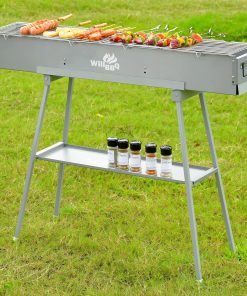 Commercial Quality Portable Charcoal Grills Multiple Size Hibachi BBQ Lamb Skewer Folded Camping Barbecue Grill for Garden Backyard Party Picnic Travel Outdoor Cooking Use - 2