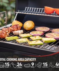 Royal Gourmet CD1519 Tabletop Charcoal Grill with Warming Rack, Potable Charcoal Grill with 303 Sq. In Cooking Area for for Outdoor Camping and Picnic Grilling - 6