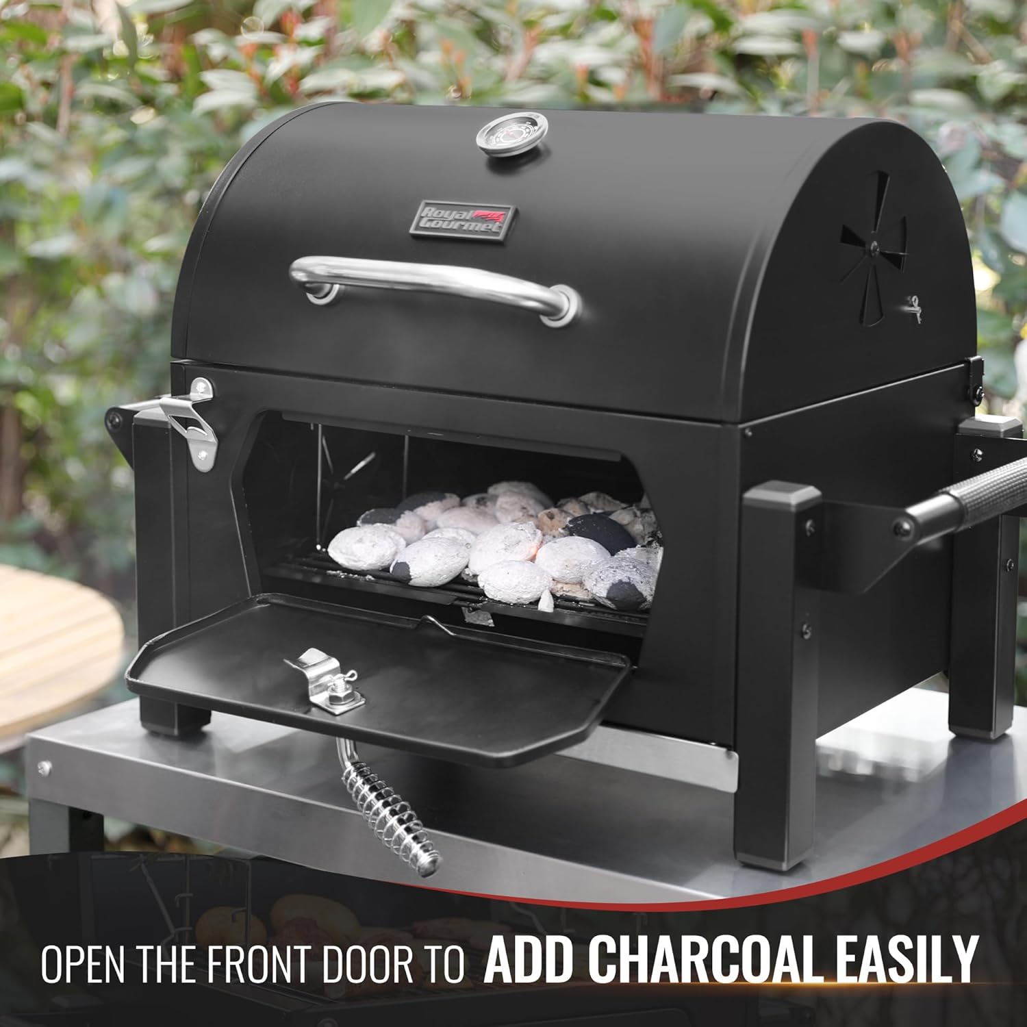 Royal Gourmet CD1519 Tabletop Charcoal Grill with Warming Rack, Potable Charcoal Grill with 303 Sq. In Cooking Area for for Outdoor Camping and Picnic Grilling - 7