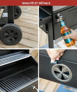 Royal Gourmet CD1824G 24 Inch Charcoal Grill with Foldable Side Table, Outdoor BBQ Grill with 490 Sq. In. Cooking Area for Picnic and Camping Grilling, Black - 6