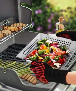 3 Pack Grill Baskets for Outdoor Grill, Heavy Duty Stainless Steel Vegetable Grill Basket, Grilling Basket for Veggies, Grilling Accessories for All Grills & Smokers - Grilling Gifts for Men - 6