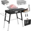 Foldable Portable Grill Table Fits 17 Or 22 Blackstone Griddle Stand, Ninja Grill Stand- Adjustable Leg with Trash Holder Perfect Blackstone Stand Accessories for Outdoor Cooking Camping - 1
