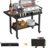 Grill Table Outdoor Grill Table with Wheels Suitable for Outdoor Family Gatherings Bars Camping 33L x 29 Quick Folding Grill Cart Black - 1