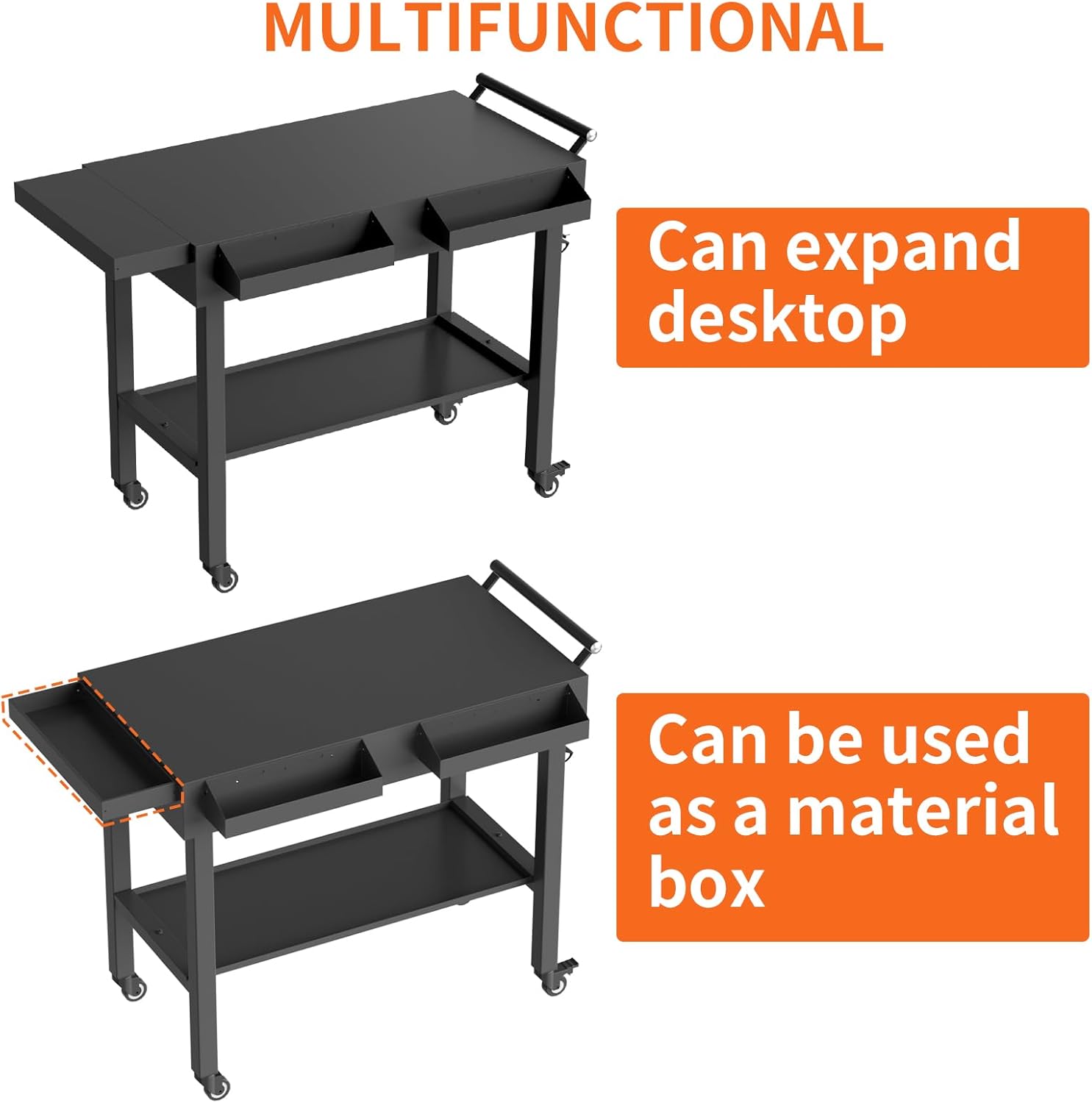 Grill Table Outdoor Grill Table with Wheels Suitable for Outdoor Family Gatherings Bars Camping 33L x 29 Quick Folding Grill Cart Black - 5