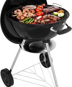 18 inch Charcoal Grill, Outdoor Kettle Barbecue Grills, Highly Cost-Effective Portable Grill, 227 Square Inches Cooking Space, Perfect for Outdoor BBQ Party - 1