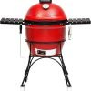 Kamado Joe® Classic Joe™ I Premium 18-inch Ceramic Charcoal Grill and Smoker in Red with Cart, Side Shelves, Grill Gripper, and Ash Tool. 250 Cooking Square Inches, 2 Tier Cooking System - 1