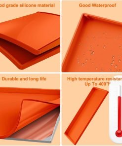BANGIE Griddle Cover Mat for Blackstone 36 Inch Griddle Accessories - Full Wrap-Around Protection Silicone Mat for Griddle - Food Grade Silicone Grill Mat - ORANGE - 4
