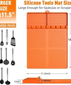 Silicone Grill Mat Compatible with Blackstone, Silicone Griddle Tools Mat with Drip Pad, Spatula Mat for Outdoor Grill Kitchen Counter - 3