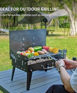 MASTER COOK Portable Charcoal Grill, Foldable BBQ Grill Kit Easy to Carry, Mini Tabletop Grill for Outdoor Camping, Patio and Picnic - 3