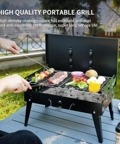 MASTER COOK Portable Charcoal Grill, Foldable BBQ Grill Kit Easy to Carry, Mini Tabletop Grill for Outdoor Camping, Patio and Picnic - 5