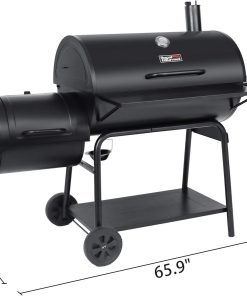 Royal Gourmet CC2036F Barrel Charcoal Grill with Offset Smoker, Outdoor BBQ Grill with 1200 Sq. In. Grilling Area for Large Event Gathering, Black - 6