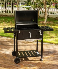 Royal Gourmet CD1824EC 24-Inch Movable Charcoal Grill with Cover, 490 Sq. In. Cooking Area, Outdoor Barbecue Grill with Foldable Side Tables for Outdoor Picnic and Camping Grilling, Black - 12