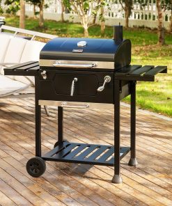 Royal Gourmet CD1824EC 24-Inch Movable Charcoal Grill with Cover, 490 Sq. In. Cooking Area, Outdoor Barbecue Grill with Foldable Side Tables for Outdoor Picnic and Camping Grilling, Black - 2