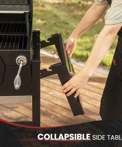 Royal Gourmet CD1824EC 24-Inch Movable Charcoal Grill with Cover, 490 Sq. In. Cooking Area, Outdoor Barbecue Grill with Foldable Side Tables for Outdoor Picnic and Camping Grilling, Black - 4