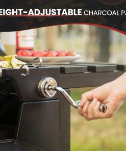 Royal Gourmet CD1824EC 24-Inch Movable Charcoal Grill with Cover, 490 Sq. In. Cooking Area, Outdoor Barbecue Grill with Foldable Side Tables for Outdoor Picnic and Camping Grilling, Black - 7