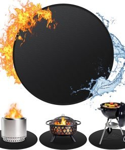 36'' Fire Pit Mat for Solo Stove Bonfire, Double-Sided Fireproof Under Grill Mat Deck Patio Protector Pad, Round BBQ Mat for Solo Stove Accessories, Easy to Clean, Reusable - 1