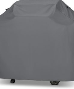 Unicook 55 Inch Grill Cover for Outdoor Grill, Heavy Duty Waterproof Gas BBQ Cover, Outside 3-4 Burner Barbecue Covering for Weber, Char-Broil, Nexgrill, All Weather Resistant, Grey - 1