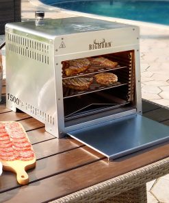 BIG HORN OUTDOORS 1500°F Small Infrared Propane Gas Grill – Portable Steak Broiler & Sear Station, Outdoor Salamander BBQ with Pizza Stone, Stainless Steel - 7
