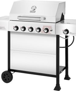 Royal Gourmet GA5401T 5 Burner Propane Gas Grill with Side Burner and Sear Burner, Stainless Steel Gas BBQ Grill with 61,000 BTUs Output for Barbecue Grilling & Backyard Cooking, Silver - 1