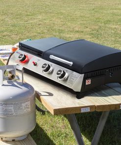 Royal Gourmet PD1305H 3 Burner Propane Gas Grill and Griddle Combo with Lid, 3-in-1 Grill Griddle Combo with 29,000 BTUs Output for Outdoor Cooking, 364 Sq. In. Cooking Area, Silver & Black - 2