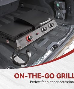 Royal Gourmet PD1305H 3 Burner Propane Gas Grill and Griddle Combo with Lid, 3-in-1 Grill Griddle Combo with 29,000 BTUs Output for Outdoor Cooking, 364 Sq. In. Cooking Area, Silver & Black - 7